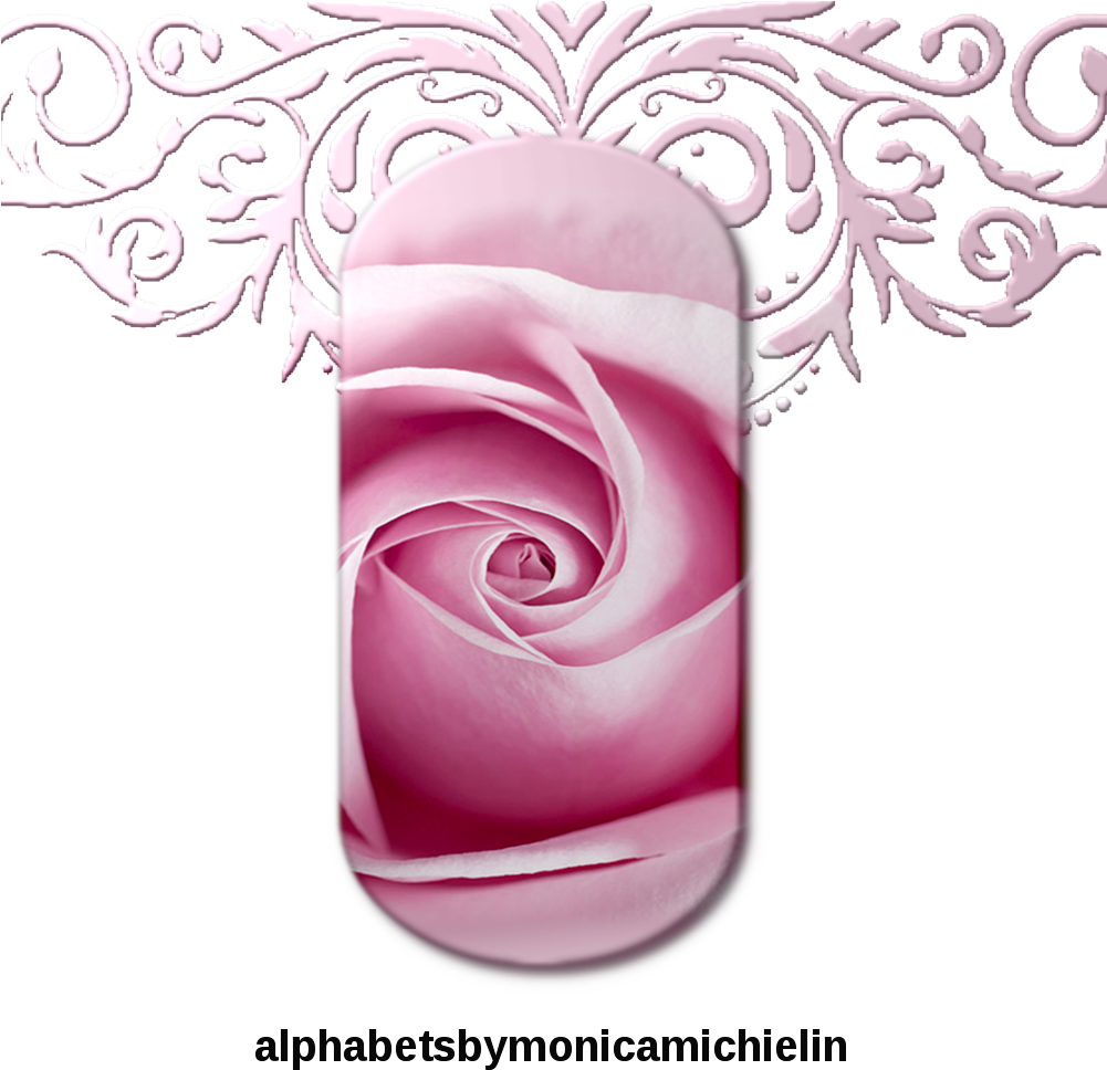 Alfabeto Rosa E Ornamento Png, Pink Rose Ornament Png - Illustration Clipart (1000x1000), Png Download