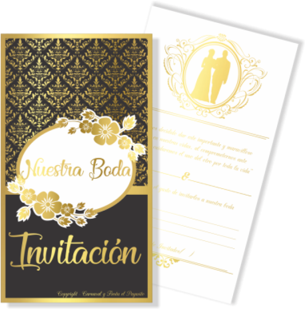 Tarjetas X 10 Nuestra Boda - Nuestra Boda En Dorado Clipart (640x640), Png Download