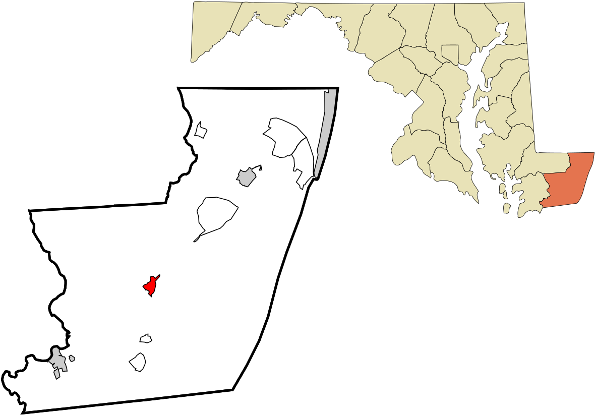 Worcester County Maryland Incorporated And Unincorporated - County Maryland Clipart (1280x880), Png Download