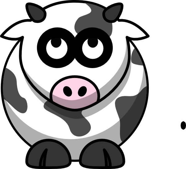 Clipart Cartoon Cow - Png Download (600x546), Png Download