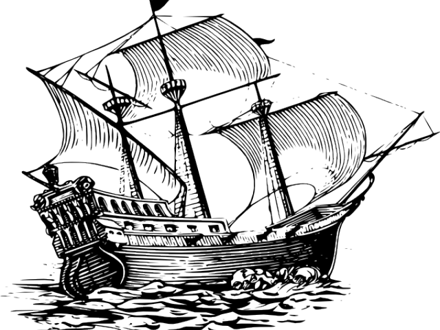 Drawn Free On Dumielauxepices Net Tall - Sailing Ship Clipart Black And White - Png Download (640x480), Png Download