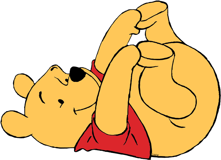 Touching His Toes Cute Winnie The Pooh - Winnie The Pooh Touching Toes Clipart (752x547), Png Download