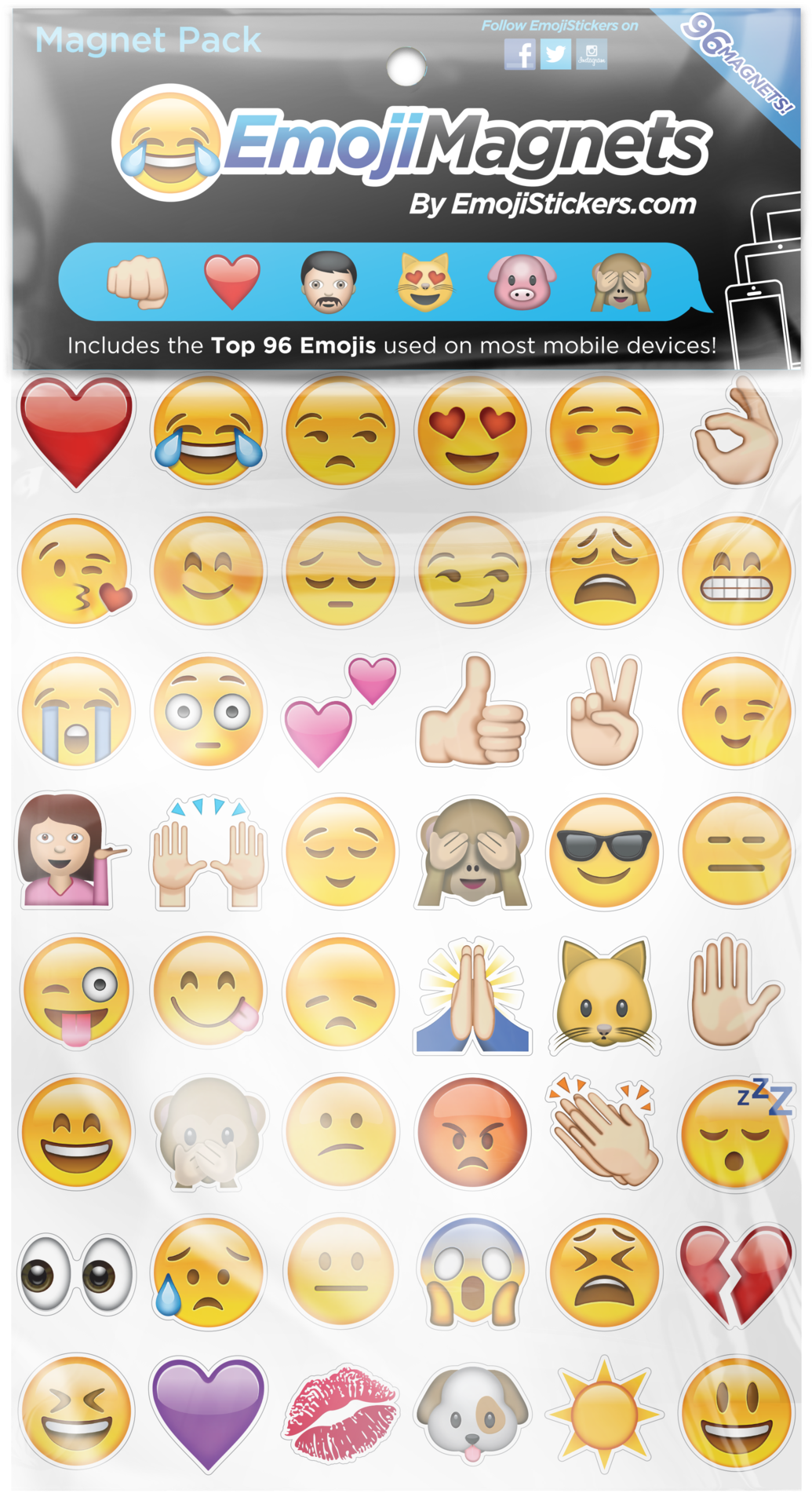 Emoji Magnet Pack - Emoji Stickers Clipart (1326x2048), Png Download