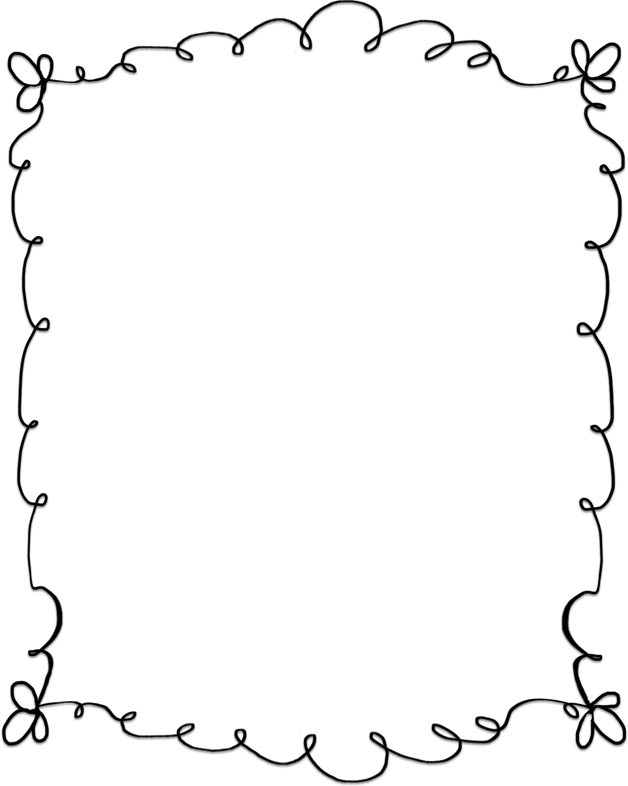 Picture Drawing Word Cute - Cute Borders Transparent Background Clipart (1278x1600), Png Download