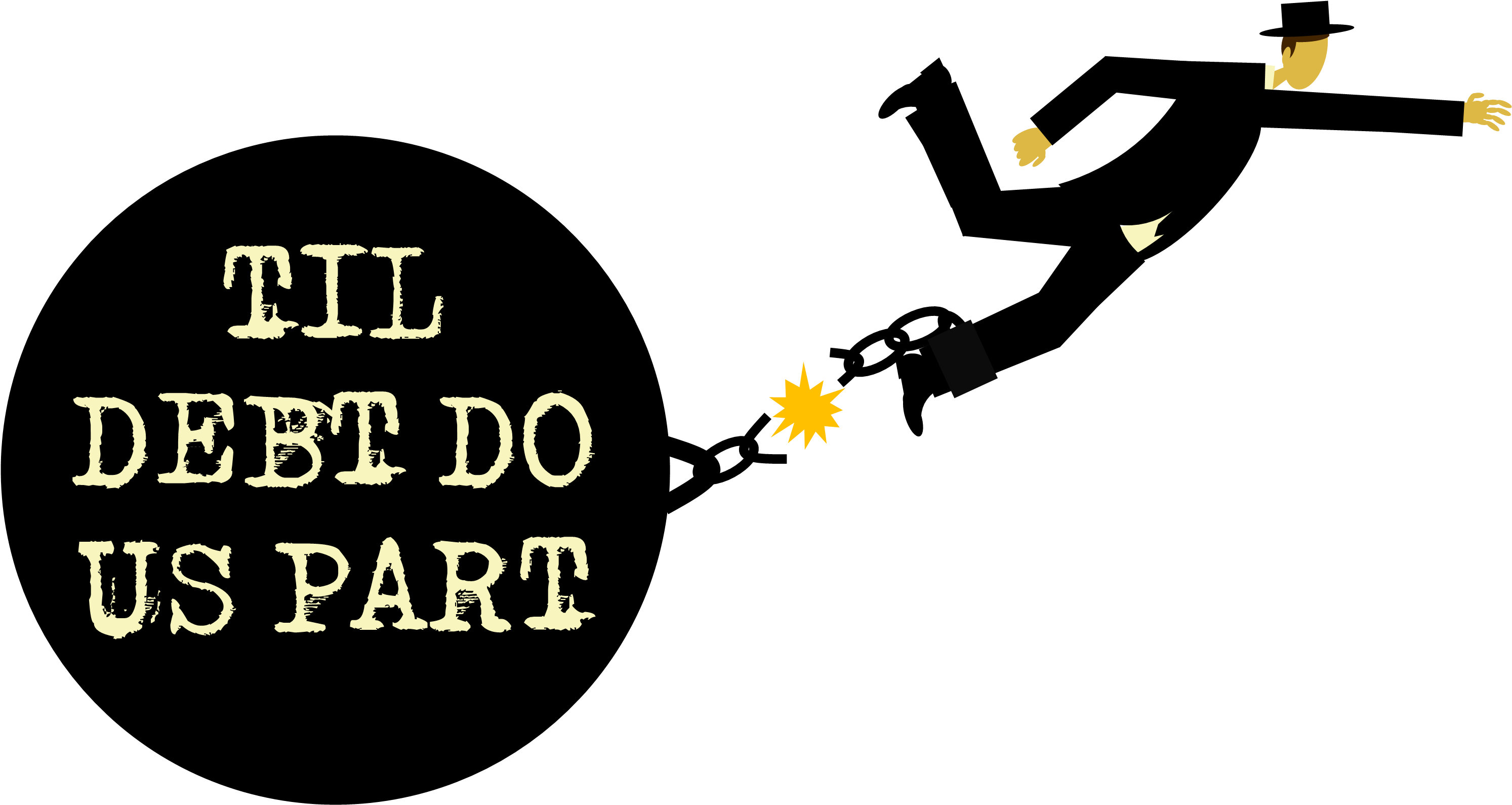 Til Debt Do Us Part Banner Image - Illustration Clipart (2991x1657), Png Download