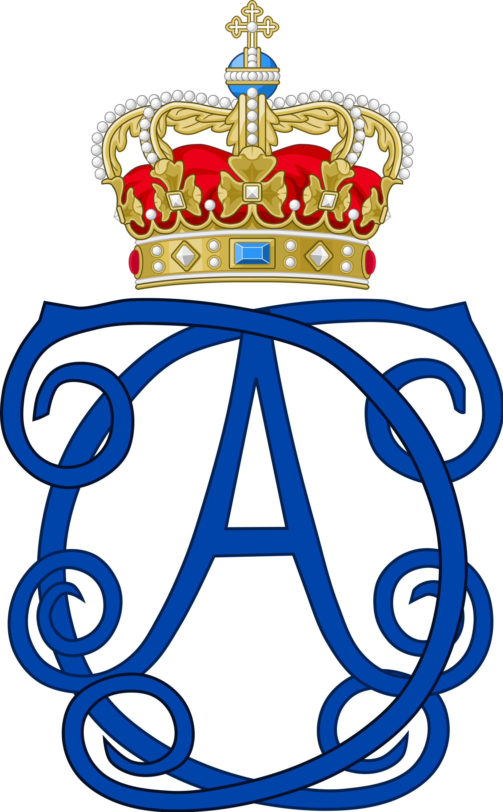 File Of Queen Charlotte Amalie Denmark Svg - D Royal Monogram Clipart (2000x3228), Png Download