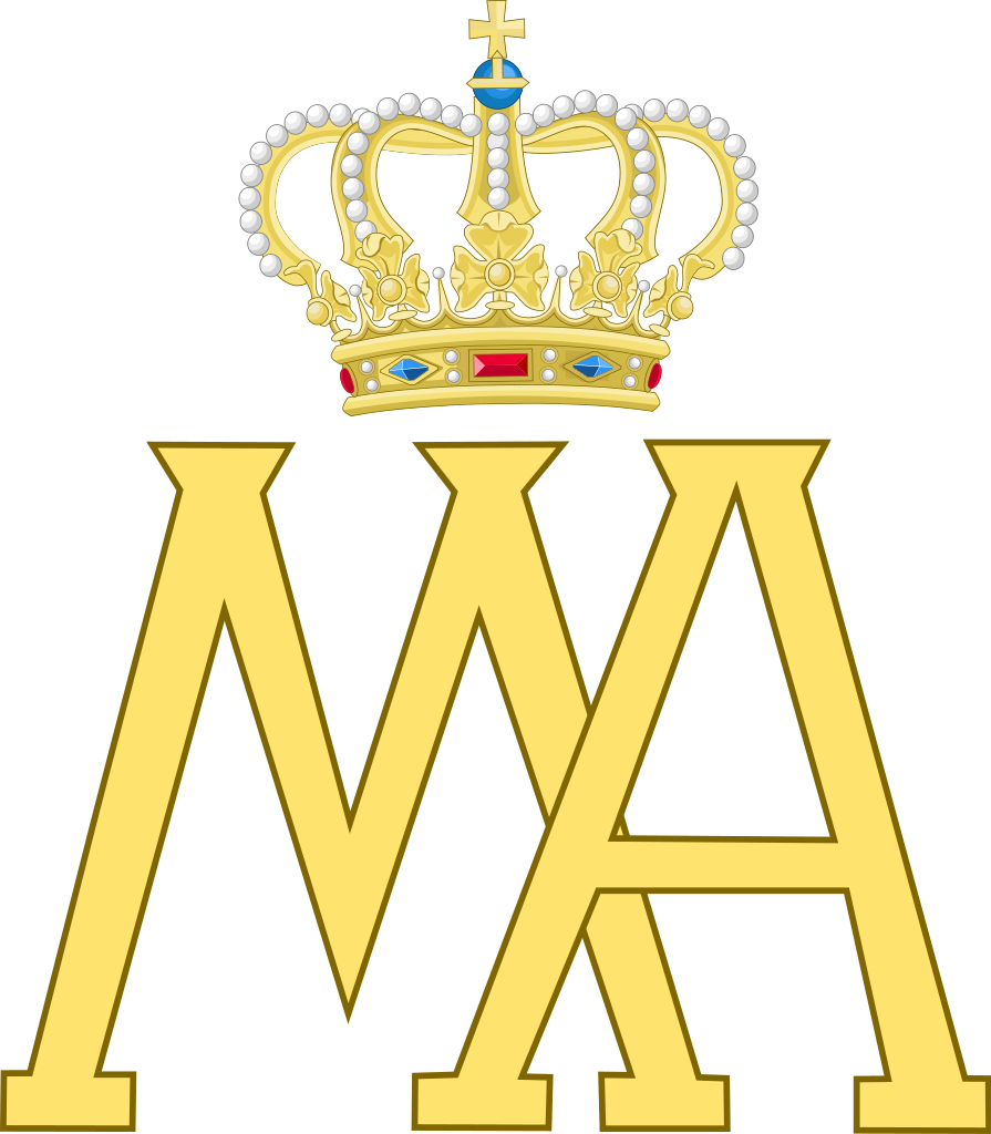 Royal Monogram Of Queen Maria Anna Of Saxony - Tiara Clipart (895x1024), Png Download