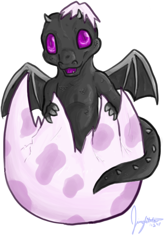 Baby Ender Dragon - Cartoon Clipart (538x771), Png Download