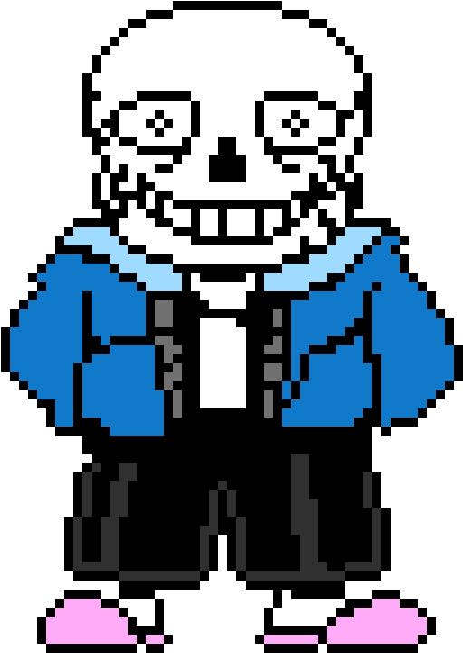 Sans With Byakugan - Sans Pixel Art Clipart (620x750), Png Download