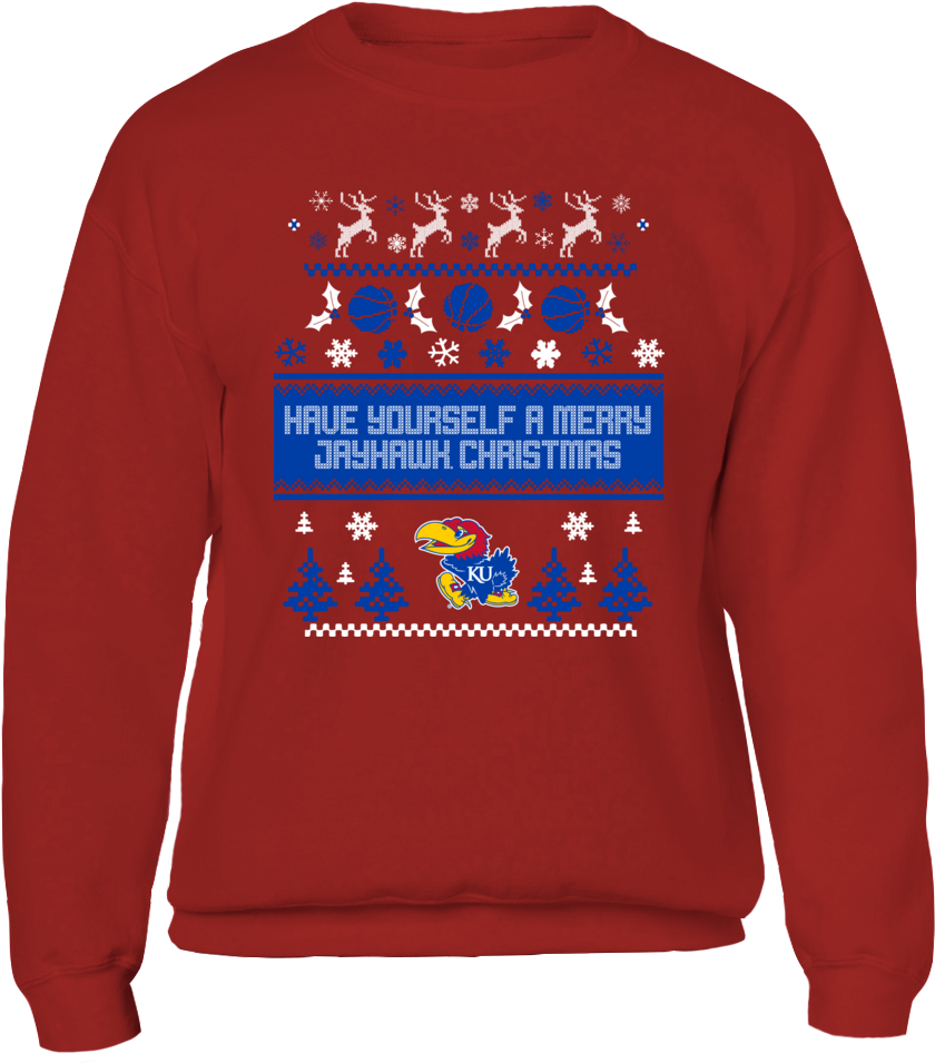 Have Yourself A Merry Jayhawk Christmas - Ole Miss Ugly Christmas Sweater Clipart (1000x1000), Png Download
