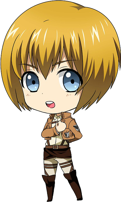 Ereri Is Life - Attack On Titan Armin Chibi Clipart (500x710), Png Download