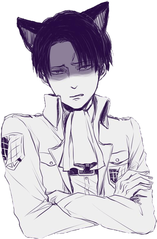 Levi Ackerman As A Neko Clipart (600x814), Png Download