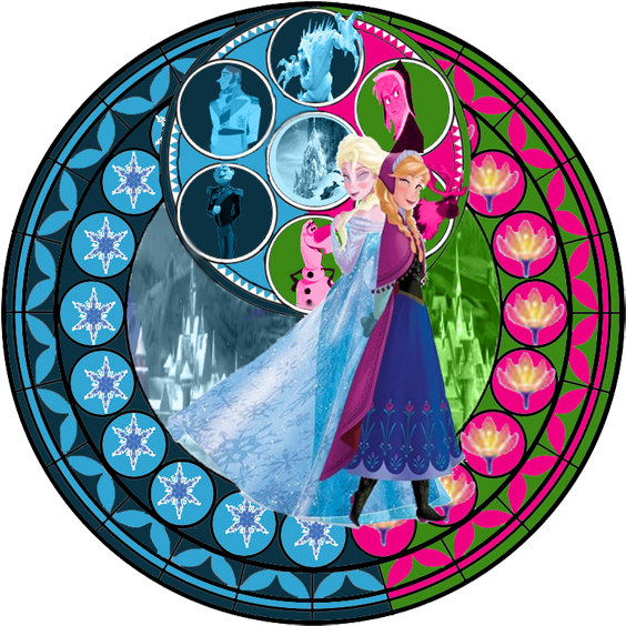 Clip Art - - Kingdom Hearts Stained Glass Anna - Png Download (576x576), Png Download