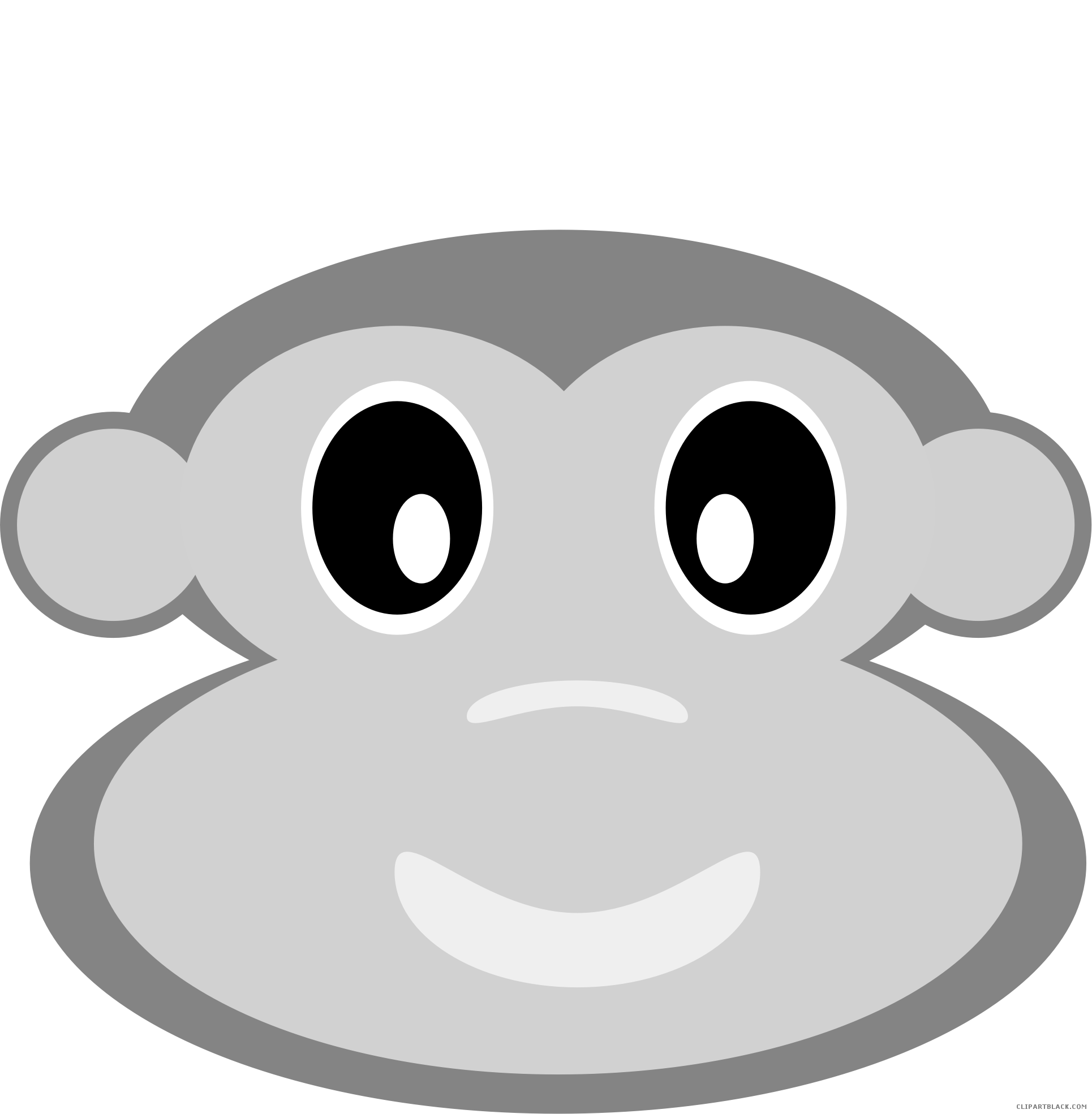 Monkey Head Animal Free Black White Clipart Images - Cartoon - Png Download (1930x1970), Png Download