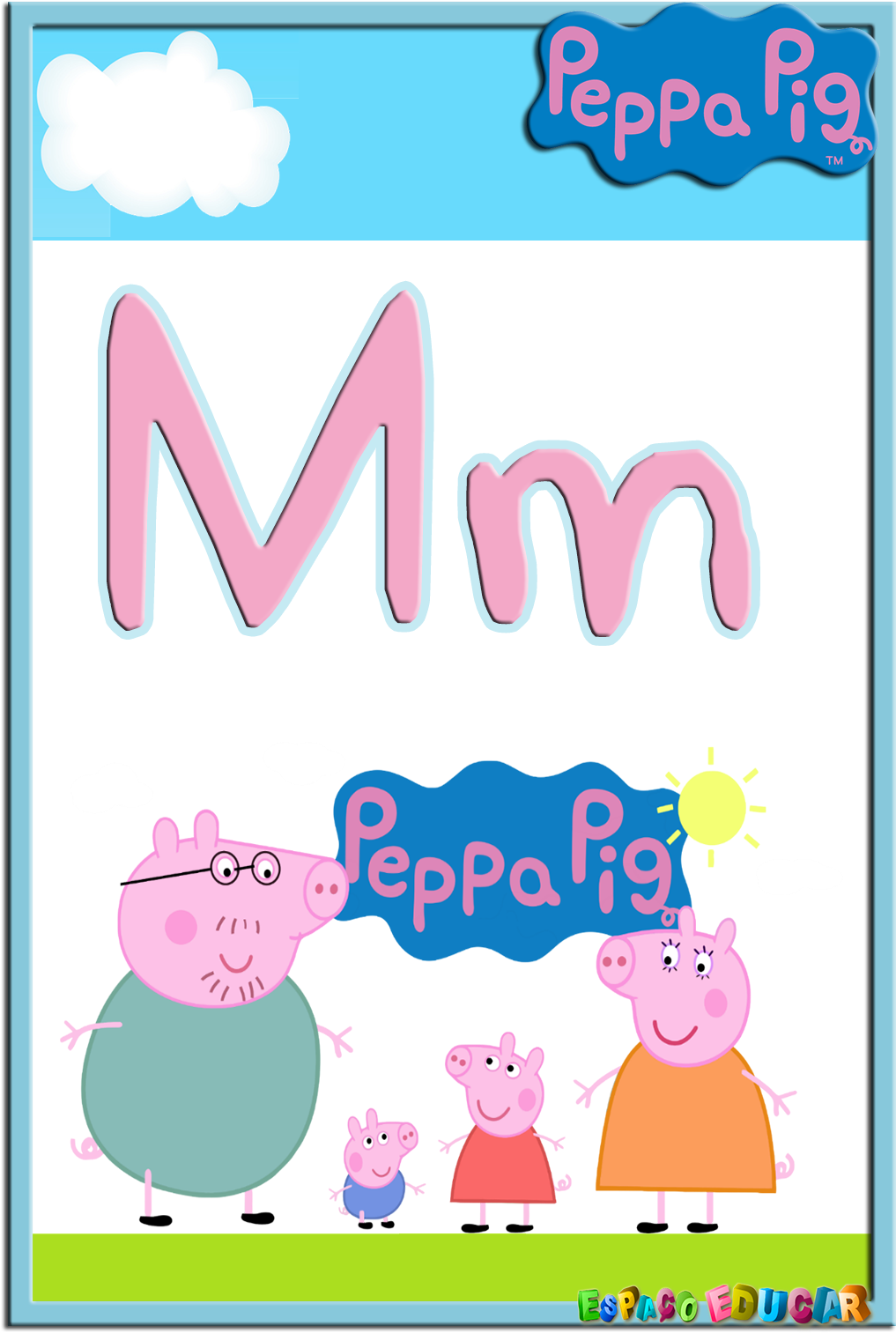 Alfabeto De Peppa Pig Y Su Familia - Peppa Pig Png Gif Clipart (1131x1600), Png Download