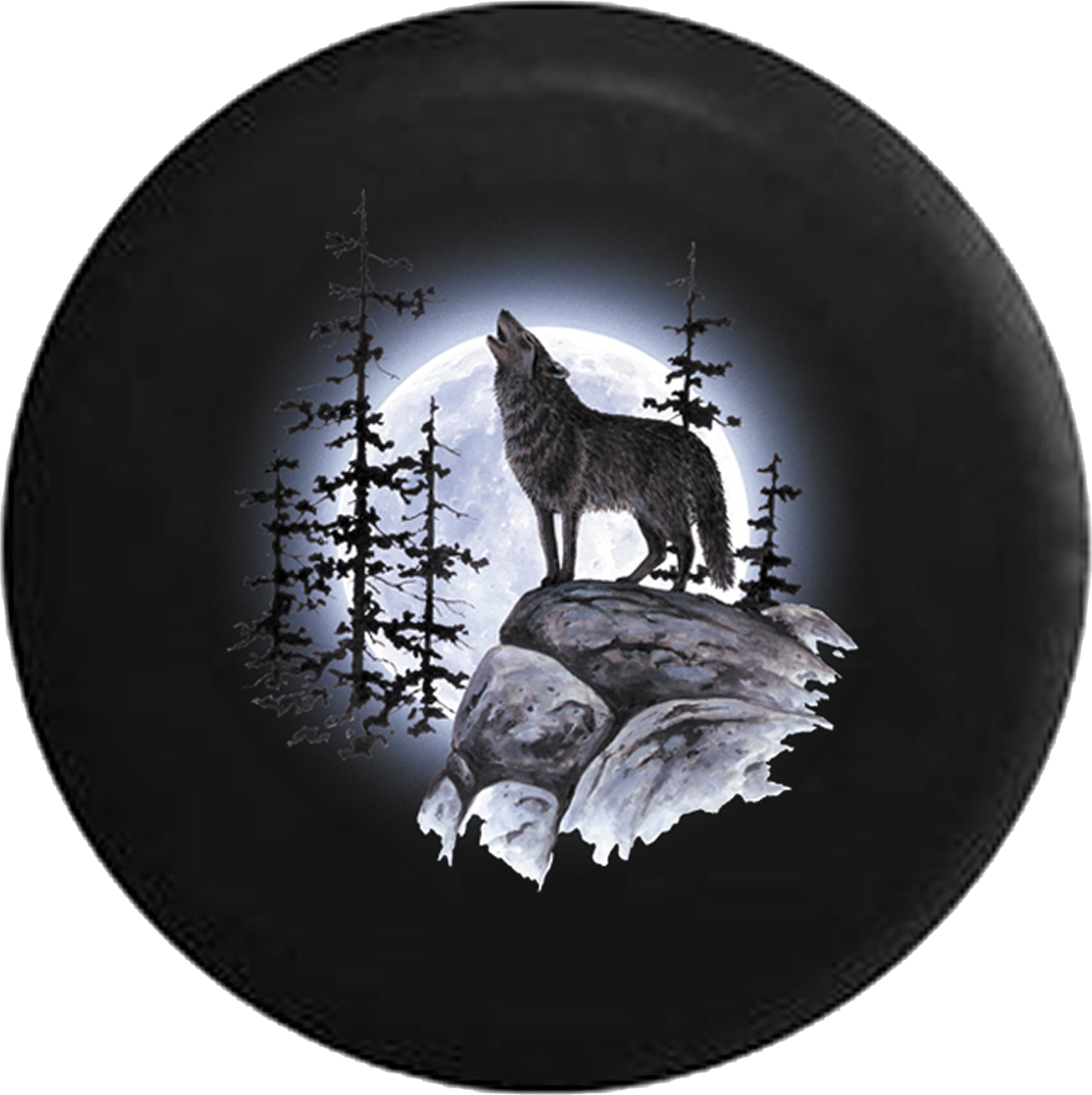 Gray Wolf Png - Howling Wolf On Rock Clipart (1800x1804), Png Download