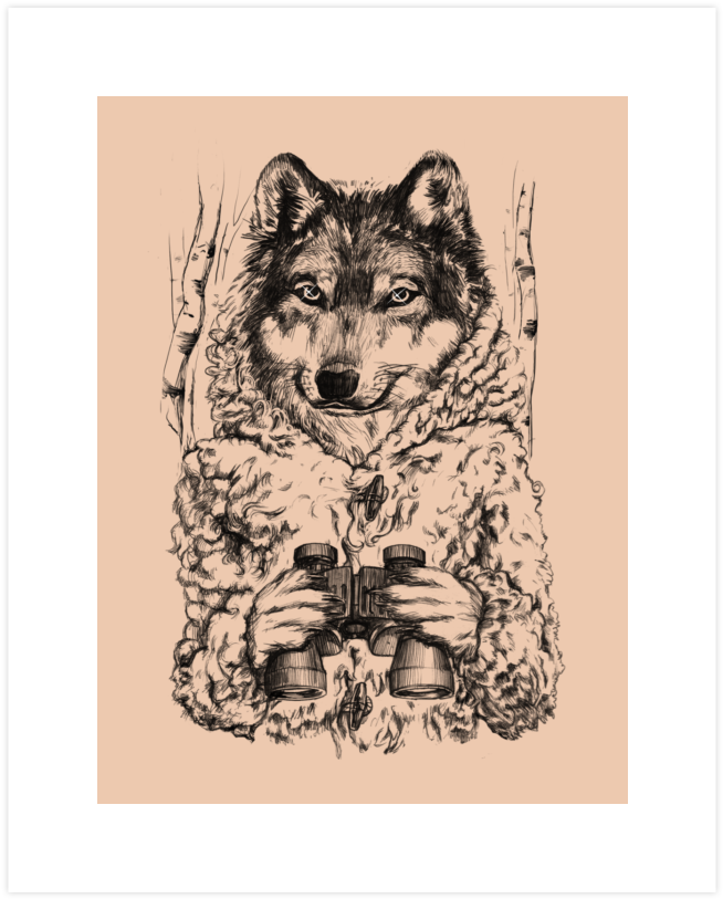 A Wolf In Sheeps Clothing Art Print - Wolf In Sheep's Clothing Optical Illusion Clipart (740x900), Png Download
