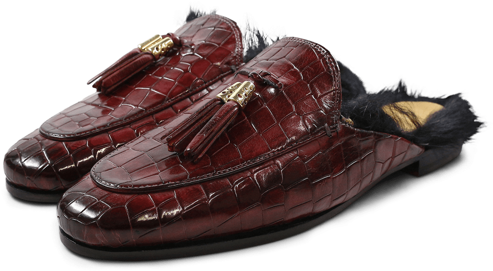 Muiltjes Scarlett 2 Burgundy Tassel Burgundy Fur Lining - Slip-on Shoe Clipart (1024x1024), Png Download