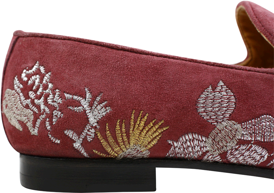 Scarlett 6 Suede Burgundy Embrodery Metalic Mixed Hrs - Butterfly Clipart (1024x1024), Png Download