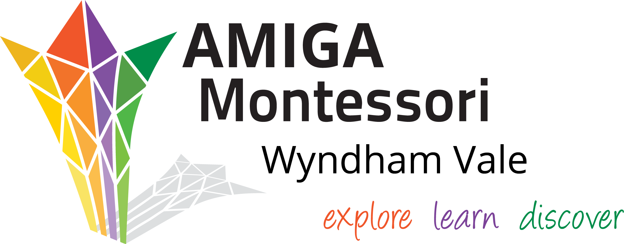 Amiga Montessori Wyndham Vale - Amiga Montessori Logo Clipart (2378x929), Png Download