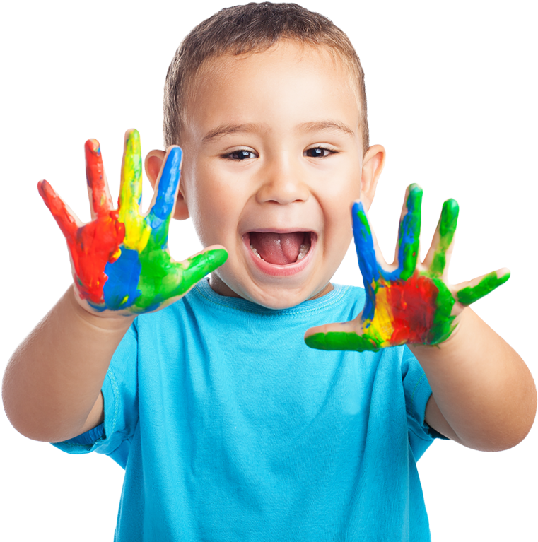Child Painted Hands Clipart (900x851), Png Download