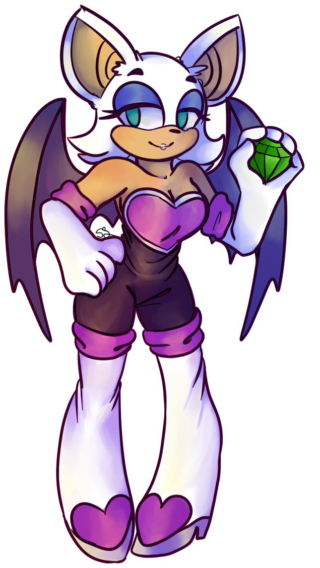 Rouge The Bat - Cartoon Clipart (756x1143), Png Download