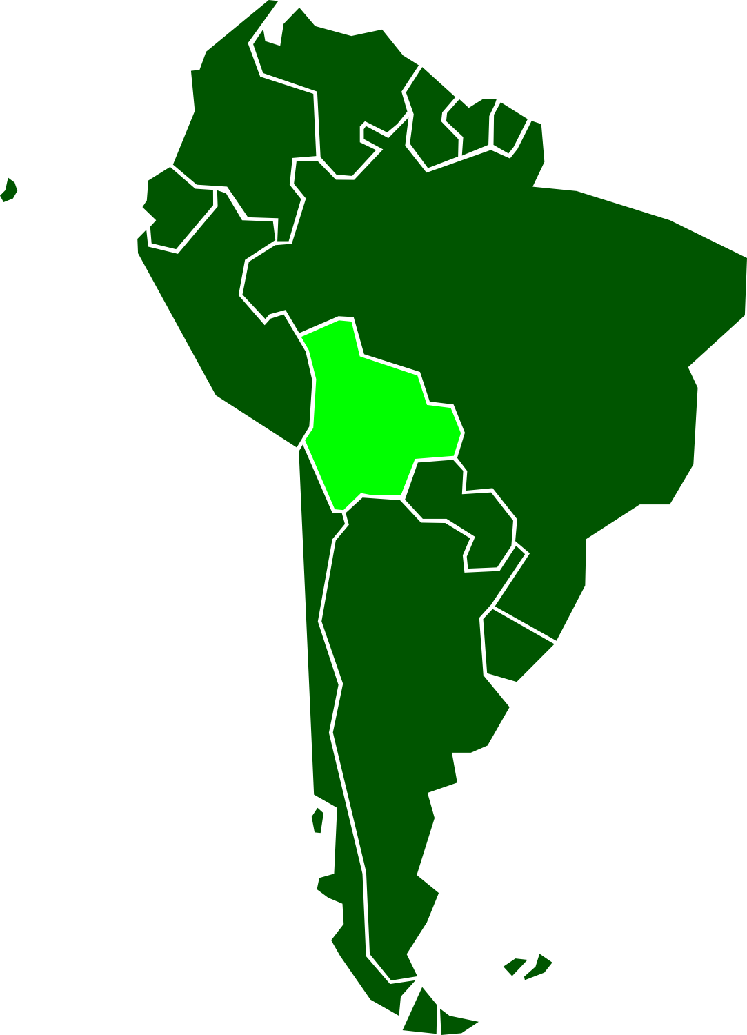 Bolivia Bolivia - World Map Clipart (1083x1500), Png Download