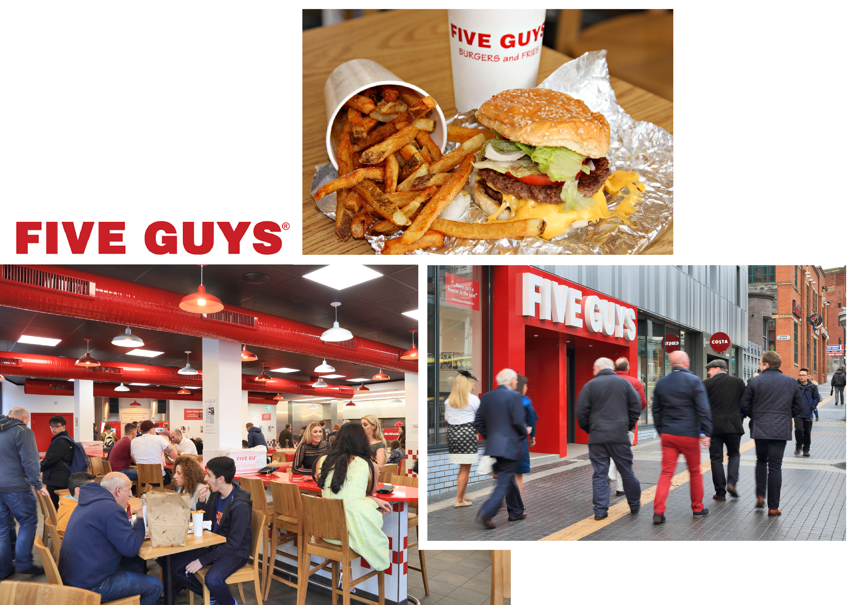 Five Guys Queen Square Liverpool Clipart (2762x1954), Png Download
