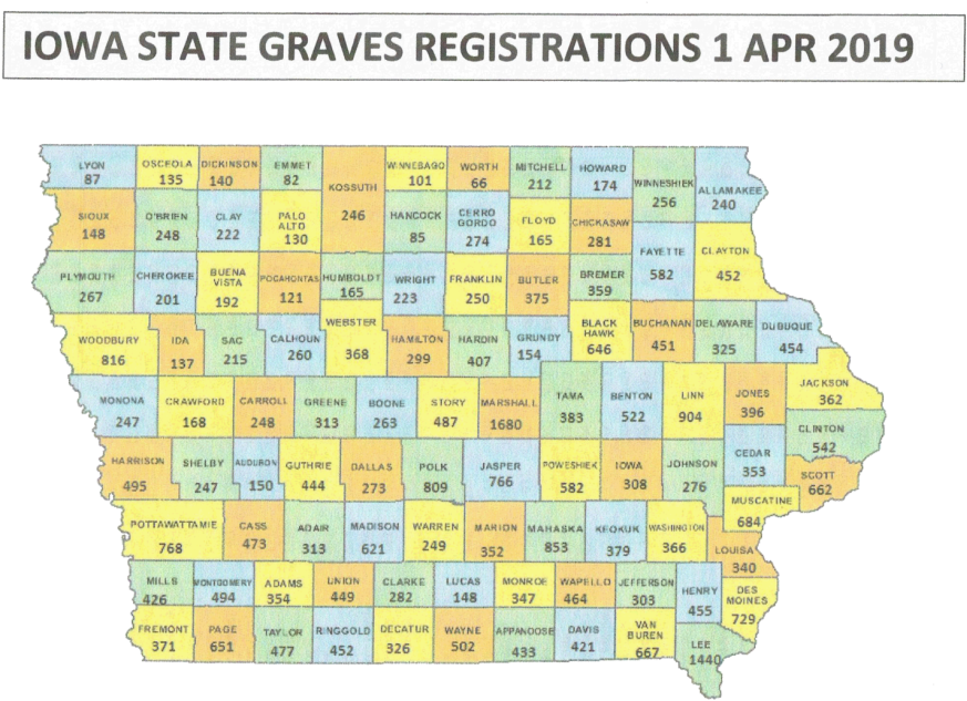 The Numbers On The Map Indicate Each County's Number - Iowa State Hawkeyes Logo Clipart (900x661), Png Download