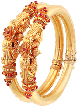 Png Jewellers Bangle Designs - Gold Temple Design Bangles Clipart (600x600), Png Download