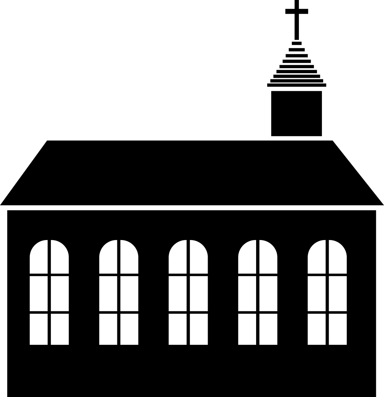 Building Church Cross - Church Building Png Clipart Transparent Png (1237x1280), Png Download