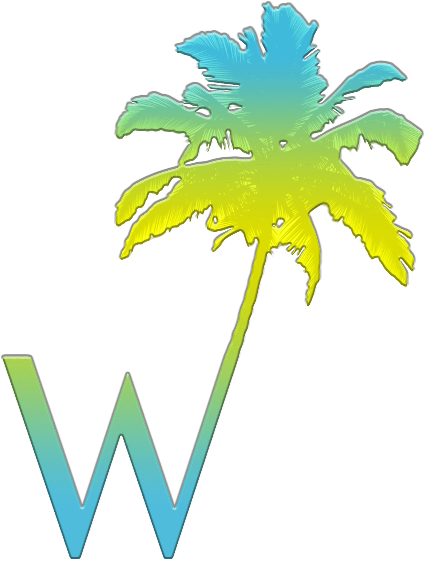 W Palm Only Logo No Background White Clipart (2100x2100), Png Download