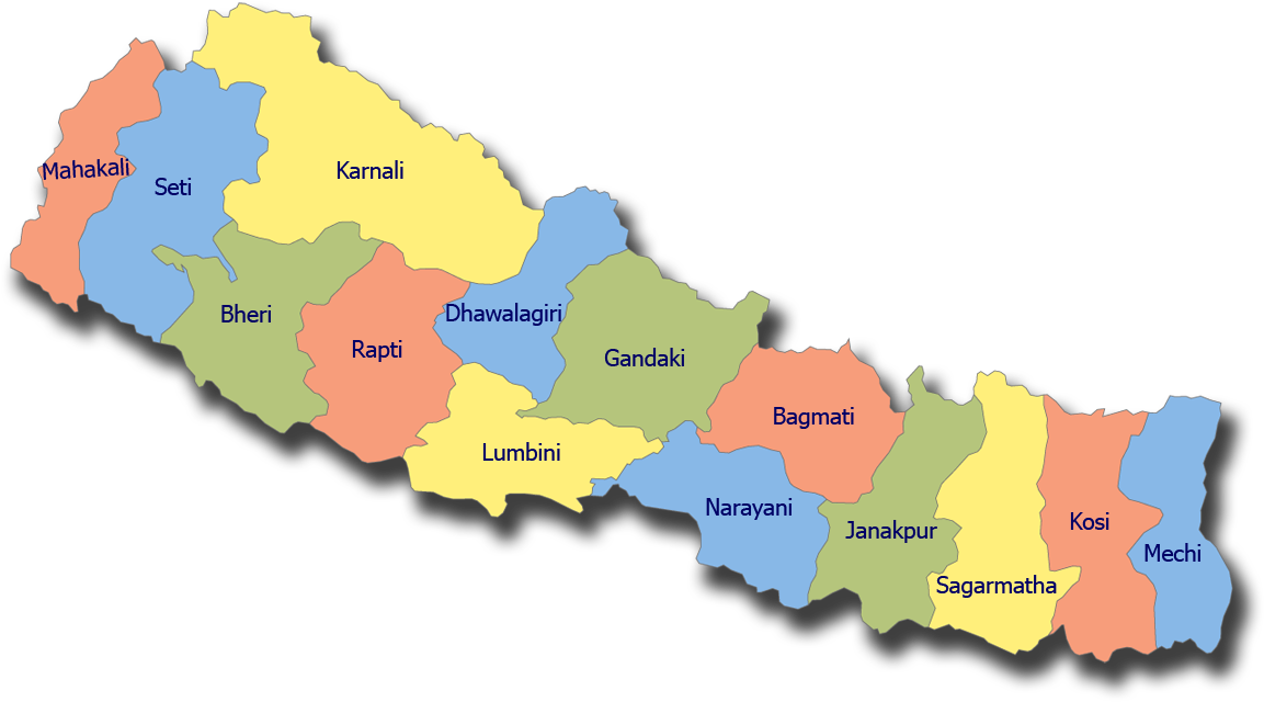 Nepal Map - Transparent Nepal Map Png Clipart (1246x675), Png Download
