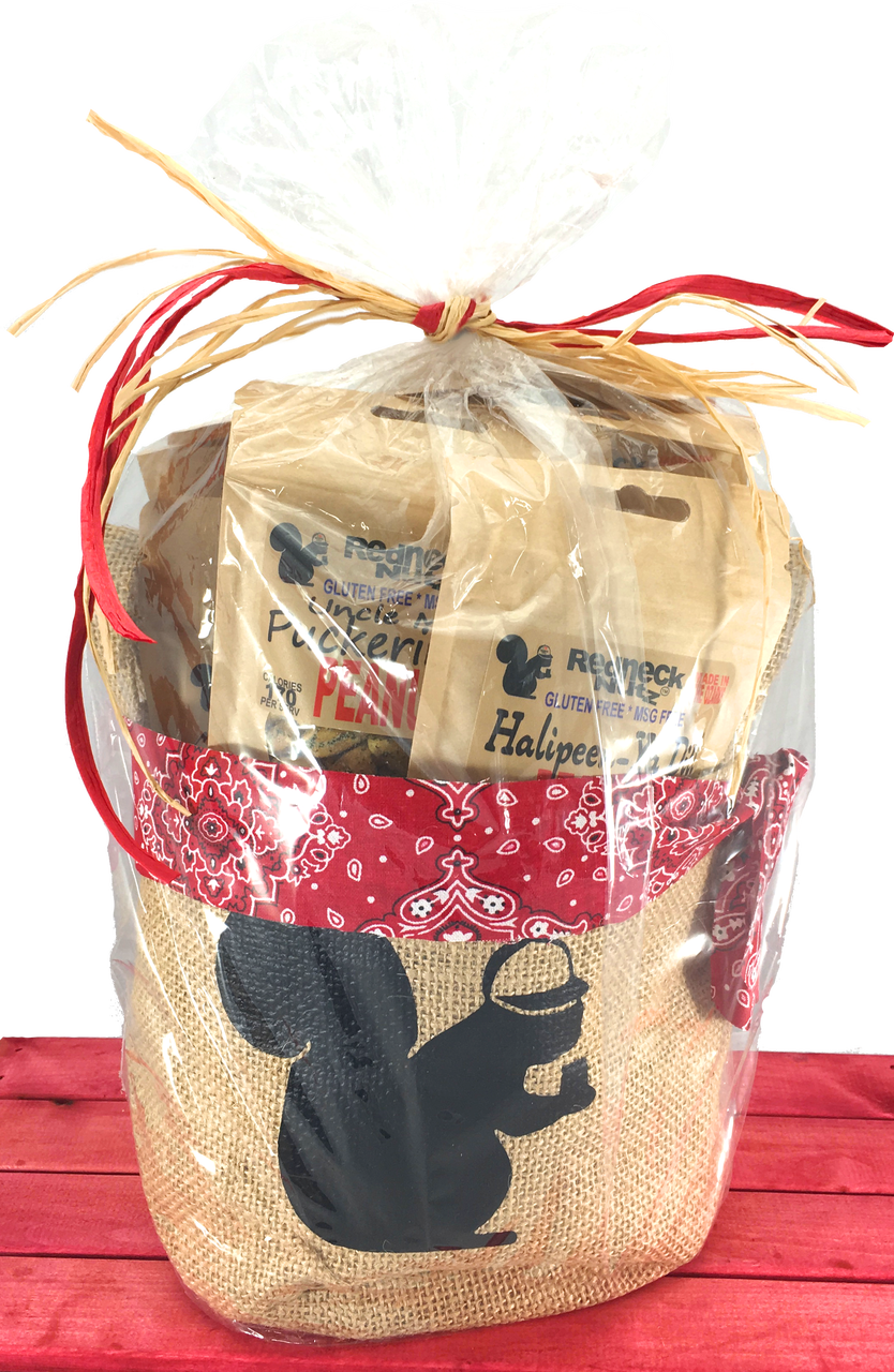 Burlap Bucket Of Nuts-wrapped - Mishloach Manot Clipart (834x1280), Png Download