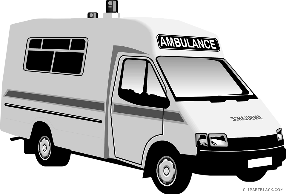Ambulance Transportation Free Black White Clipart Images - Ambulance Clip Art - Png Download (958x649), Png Download