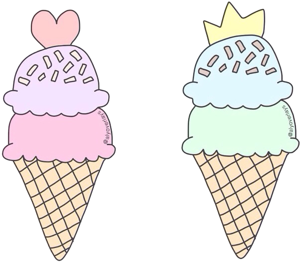 Ice Cream Illustration, Tumblr Png, Pastel Drawing, - Красивые Рисунки В Личный Дневник Clipart (639x625), Png Download