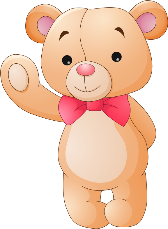 Bear Cartoon Stuffed Toy Hand Painted Cute - Cute Teddy Bear Vector Clipart (577x784), Png Download