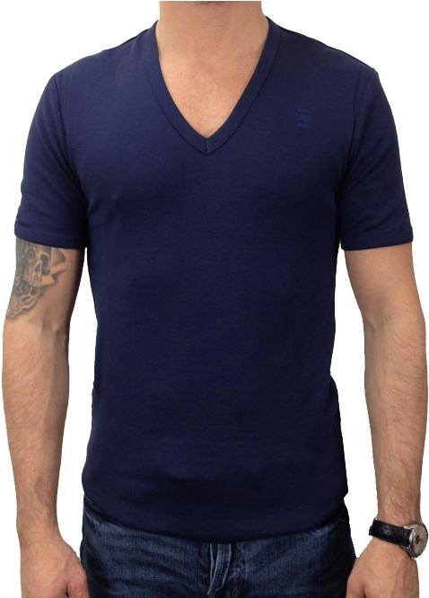 Dark Blue V Neck T Shirt Clipart (665x665), Png Download