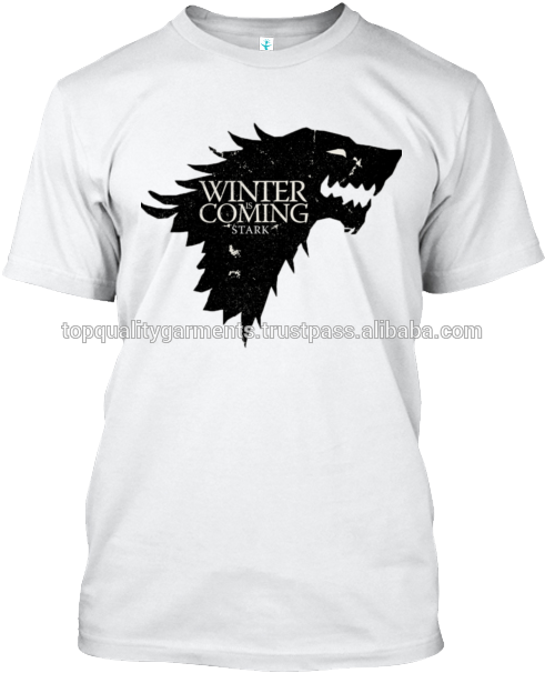 White Winter Is Coming Print T-shirt 100% Cotton Boys - Game Of Thrones Birthday Cake Easy Clipart (530x630), Png Download