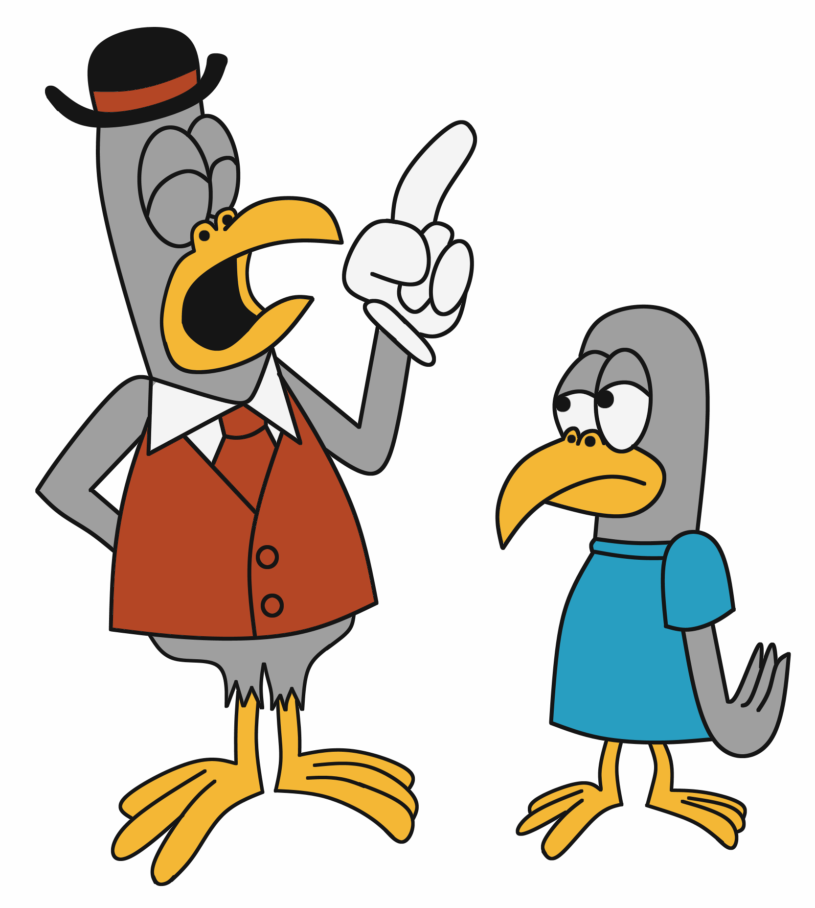 Said Big Pigeon To Little Pigeon, 'this Is What We'll - Cartoon Clipart (1666x1854), Png Download