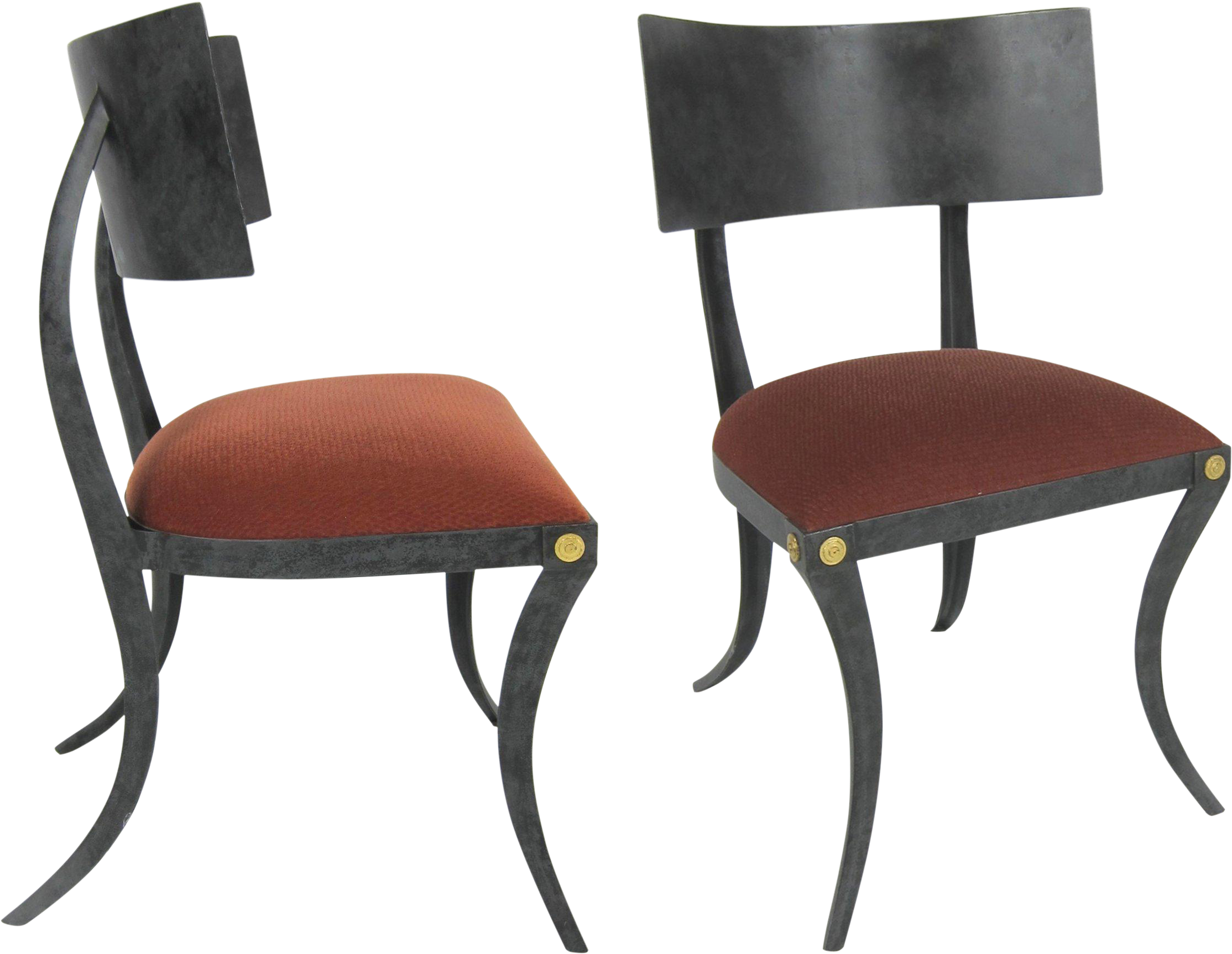 Set Of Six Steel Klismos Chairs By Ched Berenguer-topacio - Chair Clipart (2474x1917), Png Download