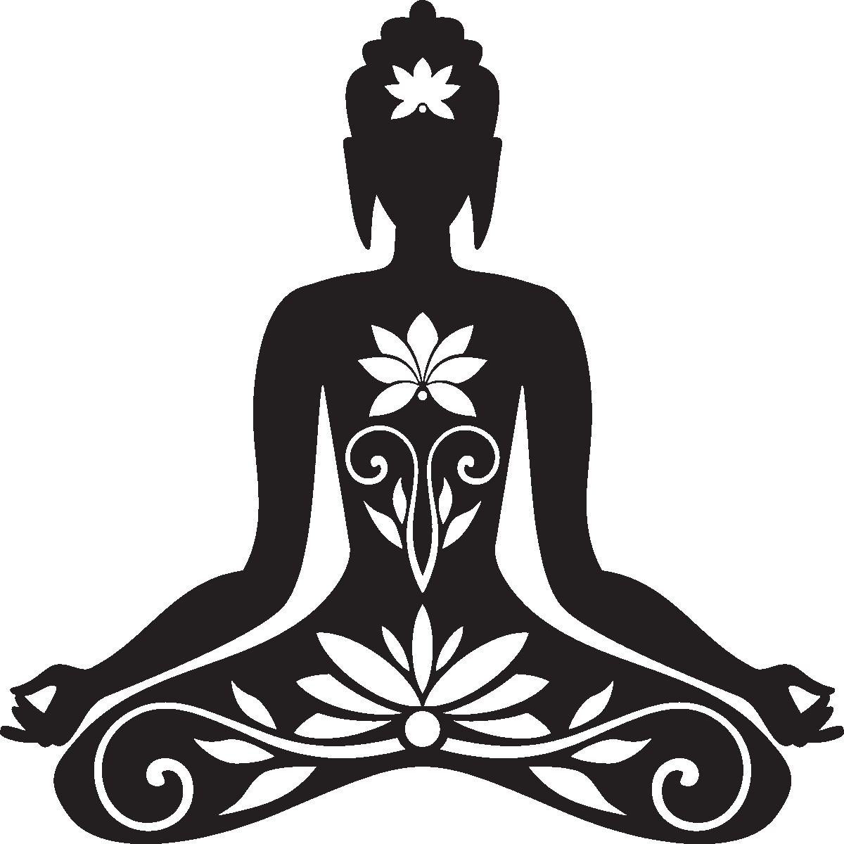 Yoga Artsy Images Png - Yoga Lotus Position Black Clipart (1200x1200), Png Download