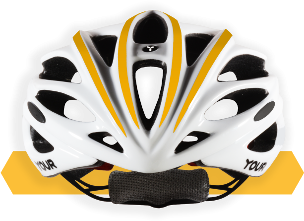 Your Helmets Team White 01 Front Sunflower Yellow - Bicycle Helmet Clipart (735x459), Png Download