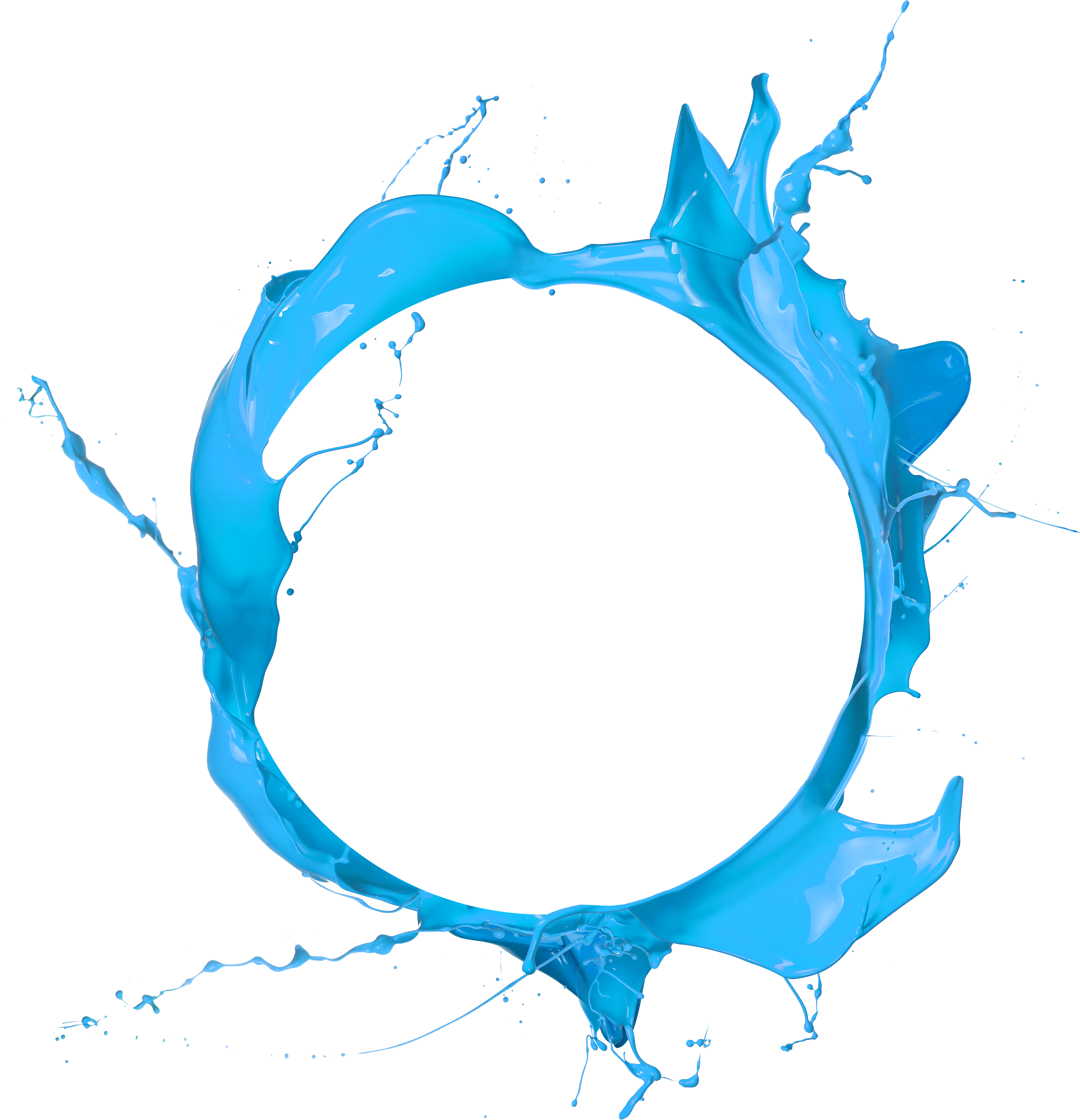 Blue Paint Circle Splash Free Hd Image Clipart - Png Download (7069x7329), Png Download