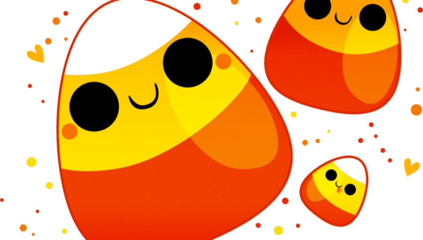 Free Png Download Cute Halloween Candy Corn Png Images - Cute Halloween Candy Corn Clipart (850x482), Png Download