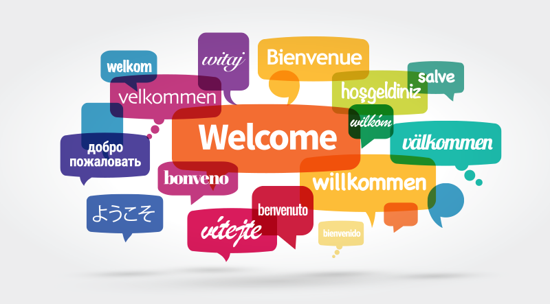 The Word Welcome In Different Languages - Welcome In Different Languages Png Clipart (800x443), Png Download