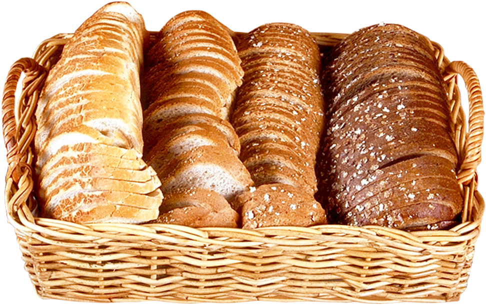 Bread Slices In Wicker Basket Png Image - Basket Bread Png Clipart (1110x728), Png Download