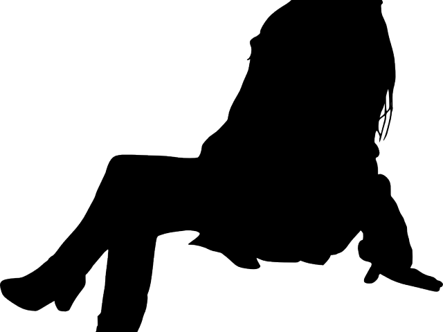 Person Sitting Silhouette - People Sitting Silhouette Clipart (640x480), Png Download