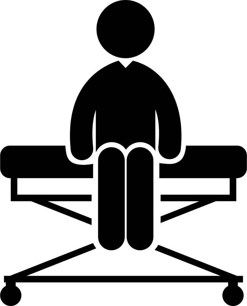 Person Sitting On A Medical Stretcher Comments - Sitting On Bed Cartoon Clipart (792x980), Png Download