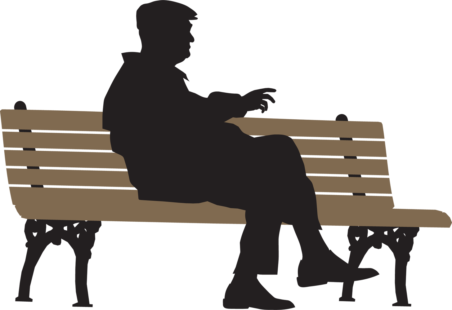 Alone Person Png - Man On Bench Png Clipart (1457x1000), Png Download